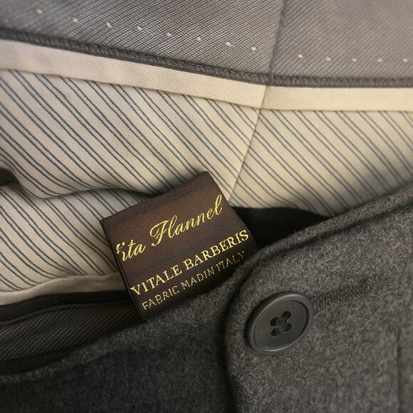 Gray Wool Flannel Trousers - Picture 3 of 9